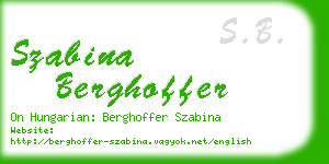 szabina berghoffer business card